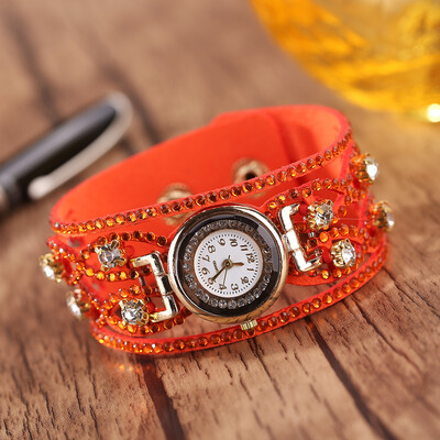 

Korean fashion womens fashion watch hot Korean velvet diamond winding ladies bracelet quartz watch