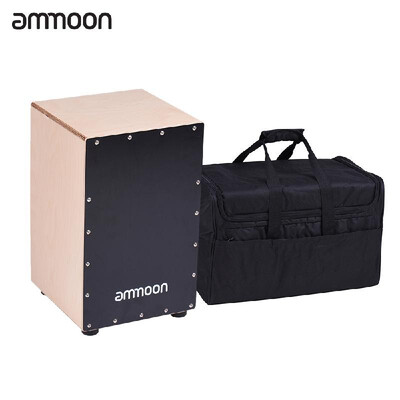 

ammoon Wooden Cajon Box Drum Hand Drum Percussion Instrument Birch Wood with Adjustable Strings Carrying Bag for Adults