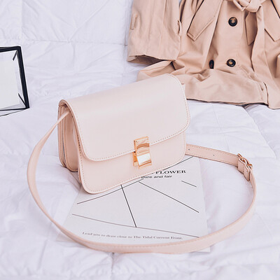

Female Korean version of fashionable leisure fashion Baitie tofu bag small square bag single shoulder inclined bag 2018
