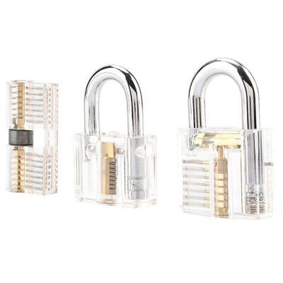 

Greensen 3 Pcs Transparent Padlock Set Pick Cutaway Practice Lock With Key Removing Hook Kit Tool