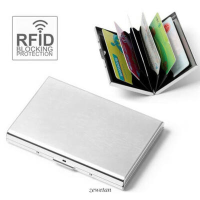 

Aluminum Metal Wallet Business ID Credit Card Case Holder Anti RFID Scanning