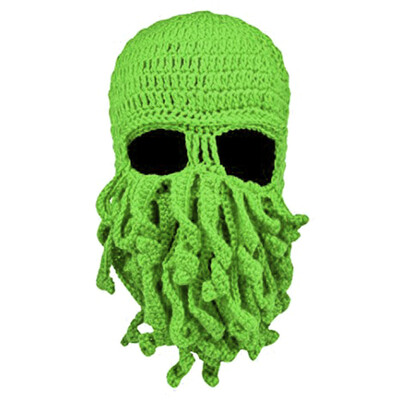 

Octopus Tentacle Crochet Knitted Crochet Beard Beanie Hat For Women Men Windproof Mask Cap
