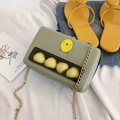 

Ins super fire small bag female 2019 summer new fashion transparent small square bag girl cute chain messenger bag