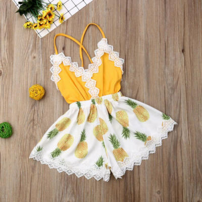 

UK Newborn Baby Girl Summer Clothes Lace Flower Romper Bodysuit Jumpsuit Outfits