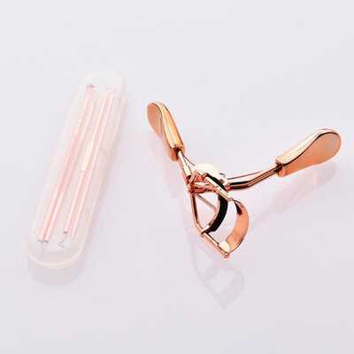 

Professional Antibacterial Acne Needle Gold Eyelash Curler Curling Clip Set