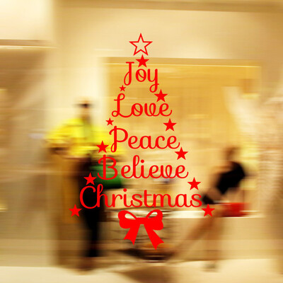 

Tailored Creative Merry Christmas Art Wall Sticker Window Wall Sticker Home Decor