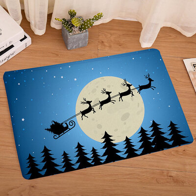 

2020 New Year 7 Styles Santa Claus Christmas Flannel Door Mat Floor Mat Bathroom Home Absorbent Non-Slip Carpet Mat