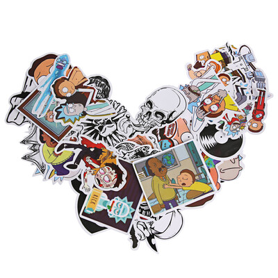 

60pcs ColorBlack&White Creative Cartoon Suitcase Car Sticker Doodle