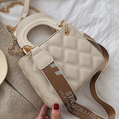 

Fashion Lingge 2019 fallwinter new Joker portable slung womens bags tide Korean leisure shoulder bag