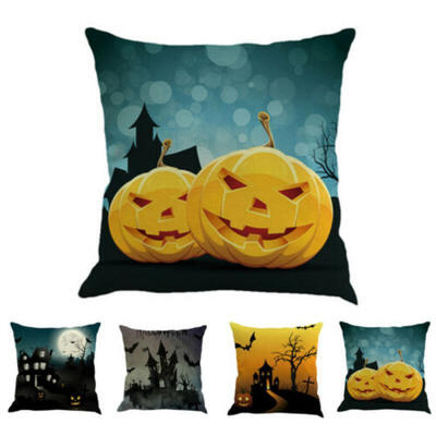 

Fall Halloween Pumpkin Pillow Case Waist Throw Cushion Cover Sofa Home Decor NEW