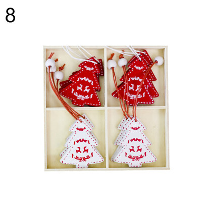 

Bells Star Elk Snowflake Christmas Tree Wooden Hanging Decoration Set with Box