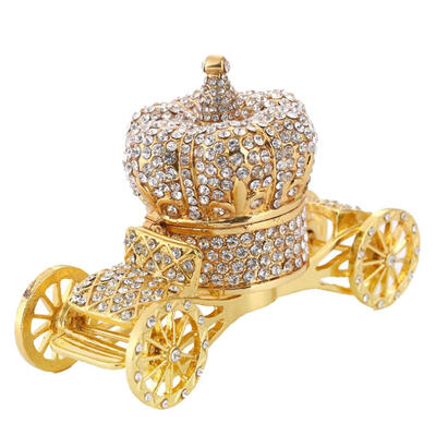 

Rhinestone Crown Carriage Jewelry Storage Box Easter Trinket Boxes Ornament