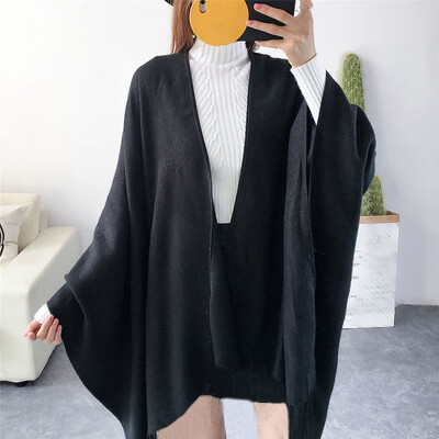 

Womens Casual Long Sleeve Solid Coat Loose Fit Autumn Cardigan Warm Cloak Jacket