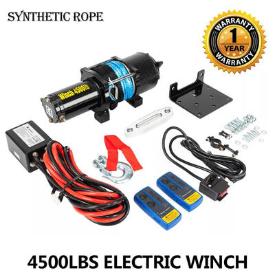 

Ktaxon New Electric Winch 12V ATV UTV Winch 4500LBS Towing Truck Synthetic Rope 4WD