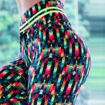 

Ebay Amazon Wish for Rainbow Knitting Digital Print Slim High Waist Sports Yoga Pants Leggings Rainbow