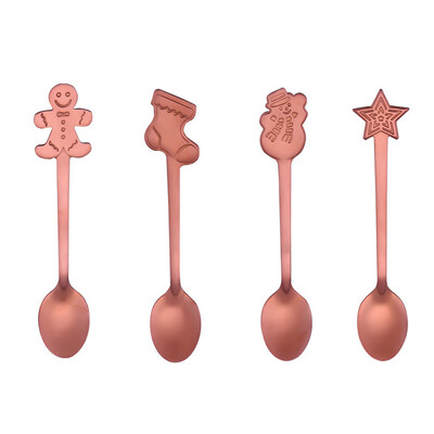 

Toponeto Stainless Steel Christmas Series Coffee Honey Spoon Dessert Teaspoons Xmas Gifts