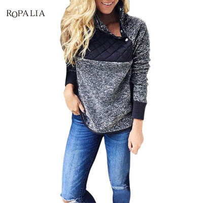 

Women Fleece Sweatshirt High Neck Long Sleeve Warm Ladies Pullover Female Casual Loose Tops