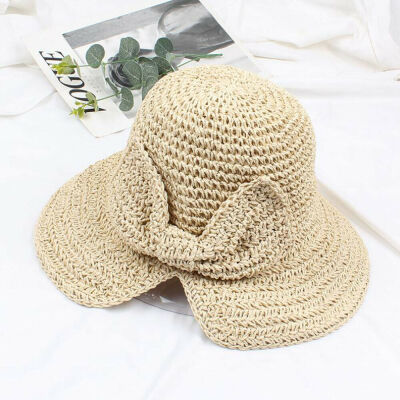 

SUNSIOM Fashion Women Girls Boho Straw Summer Beach Sun Hat Bow Foldable Beach Cap