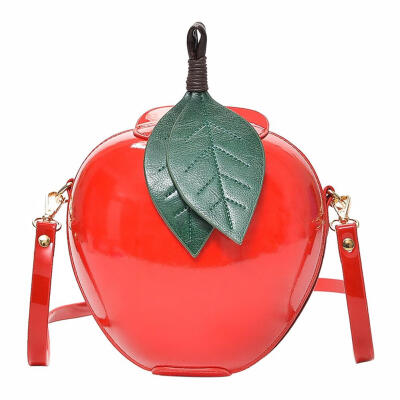 

Fashion Women Crossbody Bags PU Circular Apple Shape Mini Messenger Handbag