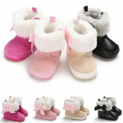 

Newborn Baby Soft Sole Snow Booties Warm Toddler Boy Girl Boots Crib Shoes 0-18M