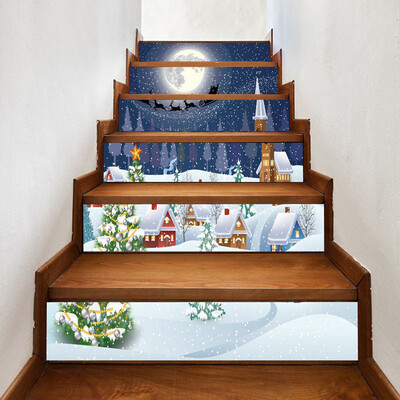 

Toponeto Christmas 3D Simulation stair stickers Waterproof Wall Stickers DIY Home Decor