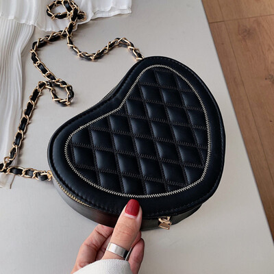 

Xiaoxiang wind bag womens bag new 2019 fashion love rhomboid chain bag with one shoulder oblique satchel