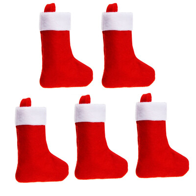 

〖Follure〗5 PC Christmas Sock Shape Fork Package Storage Covers Bag