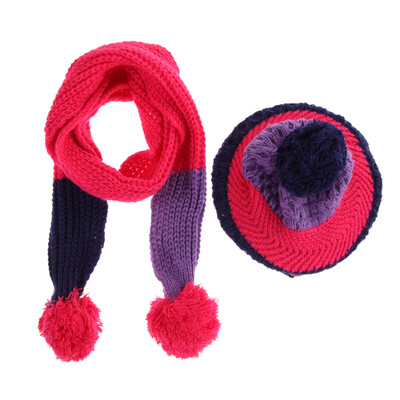 

Autumn Winter Knitted Wool Children Toddler Warm Beanie Hat Cap Scarf Set