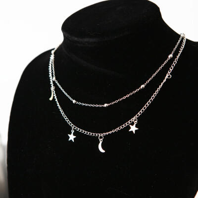 

2018 new bohemian necklace fashion new five-pointed star pendant multi-layer female necklace gift wholesale