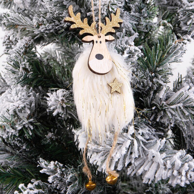 

Gobestart Christmas Elk Pendant DIY Wooden Painted Hanging Ornament Xmas Party Decoration