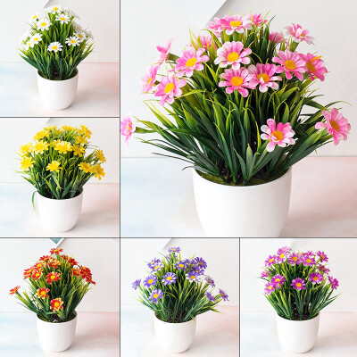 

Artificial Flowers Bright Color Lifelike Chrysanthemum Fake Plants Potted Plants