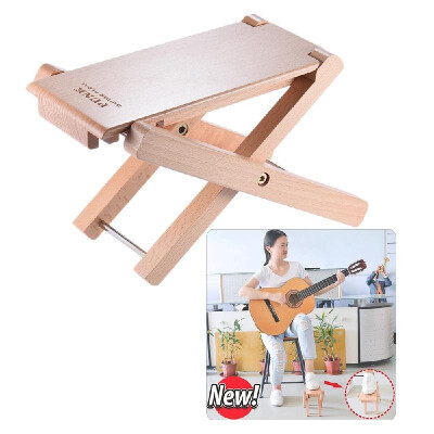 

Foldable Wooden Guitar Foot Rest Stool Pedal 4-Level Adjustable Height Beech Wood Material