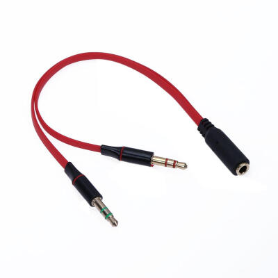 

35mm 1 to 2 Audio Cable Single-hole Computer Headphone Mic Adapter