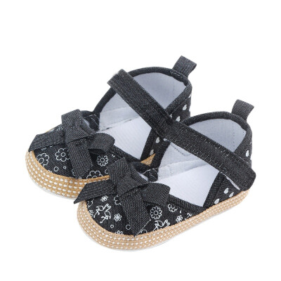

Spring Autumn Girls 0-1 Years First Walkers Princess Shoes Denim Indoor Shoes Soft Foundation Aritificial PU Toddler Shoes
