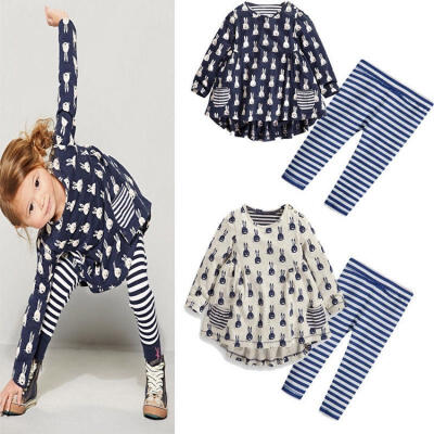 

Fashion Kids Baby Girls Toddler Shirt Dress Legging Pants Set Clothes Outfits