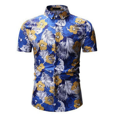 

Mens Summer Casual T-Shirts Short Sleeves Floral Print Shirt