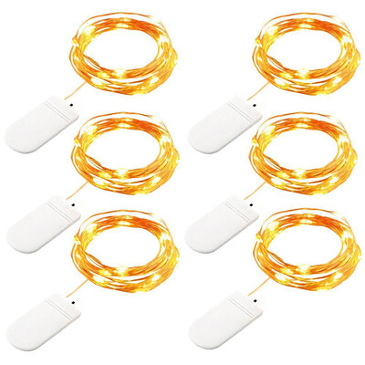 

Siaonvr 6Pcs 10LED Fairy Lights Battery Starry String Copper Wire Decor Christmas Blue