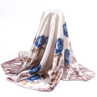 

New printing simulation silk satin scarf Scarf scarf 90cm shawl manufacturers wholesale a generation