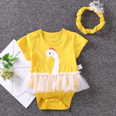 

Newborn Infant Baby Kids Girls Cartoon Tulle Romper Jumpsuit Headband Set