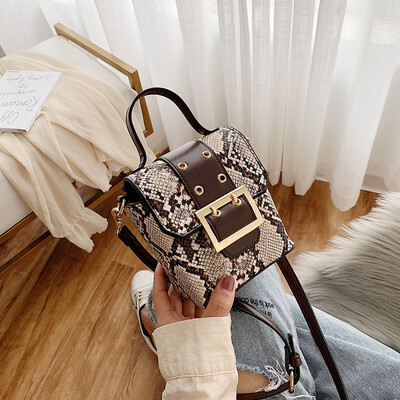 

Qiao Bani 2019 new European&American style fashion snake small box handbag shoulder diagonal female bag factory direct sales