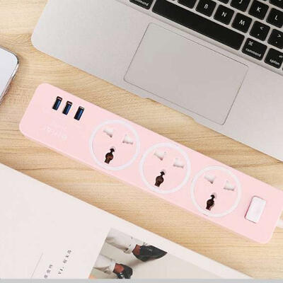 

BH-PC002 3-Hole Power Strip Extension Socket Plug With 3 USB Ports For Home Office UseJP Plug
