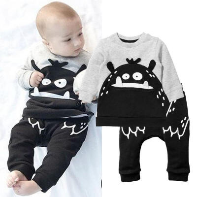 

Newborn Baby Girl Boy Kids T-shirt TopsLong Pants Leggings Outfit Clothes Set