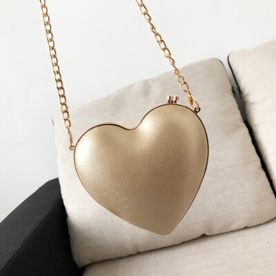 

Women Heart Shaped Shoulder Bag Chain Crossbody Bags Ladies Purse Day Clutches Evening Bag For Party Wedding T3G