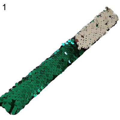

Fashion Sequins Pat Slap-on Circle Unisex Bracelet Wristband Party Prop Gift