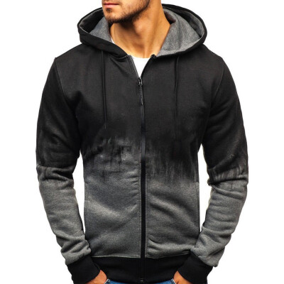 

Toponeto Men Splicing Tie Dyeing Pullover Long Sleeve Hooded Sweatshirt Tops Blouse