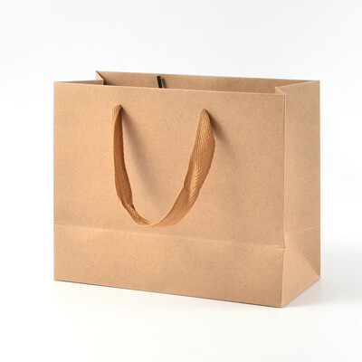 

PH PANDAHALL 10pcs Rectangle Kraft Paper Pouches Gift Shopping Bags