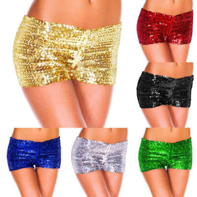 

Womens Glitter Shorts Sequin Shining Dance Mini Shorts Hot Pants Dance Costume
