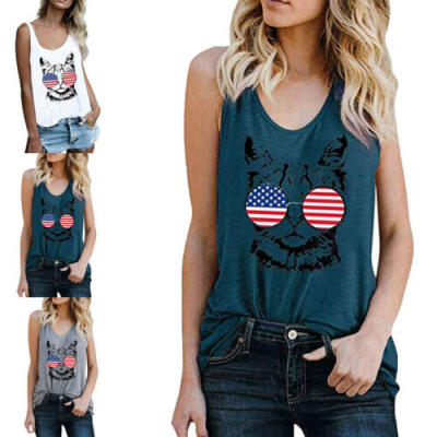 

Cami Womens Fashion Casual Tank Top Blouse Ladies Loose Print Vest Top T-Shirt