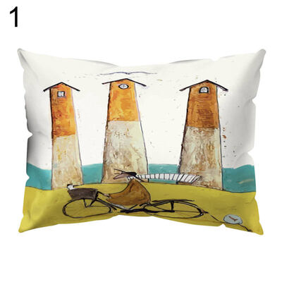 

Elephant Tree Romantic Lighthouse Island Pillow Case Sofa Cushion Cover Bedding