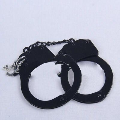 

Fun Police Handcuffs Silver STEEL Double Lock Hand Cuffs wKeys Cool Toy New